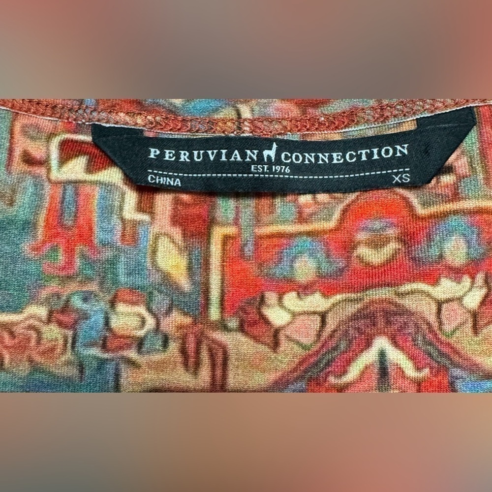 Peruvian Connection Woman’s Dress XS Art Nouveau Tank Maxi Shiraz Dress Bohemian - Picture 3 of 3